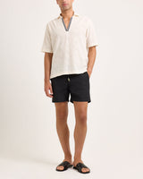 Mid-Length Lightweight Drawcord Swim Shorts in Night Iris