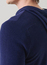Navy Cotton Cashmere Full Zip Hoodie