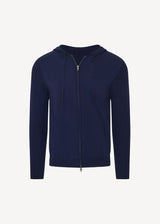 Navy Cotton Cashmere Full Zip Hoodie