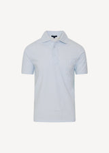 Pima Cotton Stretch Mini Floral Print Polo in Blue Bell