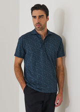 Pima Cotton Stretch Micro Floral Print Polo