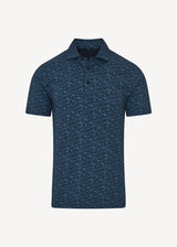 Pima Cotton Stretch Micro Floral Print Polo - Haze