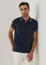 Pima Cotton Stretch Tipped Polo in Midnight