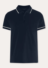 Pima Cotton Stretch Tipped Polo in Midnight