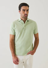 Pima Cotton Stretch Iconic Polo in Arctic in Pale Mint