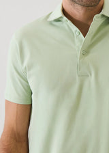 Pima Cotton Stretch Iconic Polo in Arctic in Pale Mint