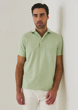 Pima Cotton Stretch Iconic Polo in Arctic in Pale Mint