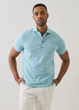 Pima Cotton Stretch Iconic Polo in Arctic Blue