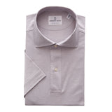 Light Grey Jersey Knit Short-Sleeve Polo