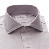 Light Grey Jersey Knit Short-Sleeve Polo