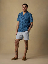 Short-Sleeve Breeze Camp Shirt - Ocean Shore Trees