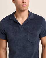 Navy Towelling Polo Shirt