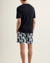 Easy Fit Stretch Linen T-Shirt in Night Iris Blue