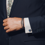 Charles Click Navy Pelle Bracelet