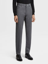 Grey Stone-washed Wool Roccia Pants