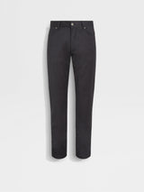 Dark Grey Stone-washed Wool Roccia Pants
