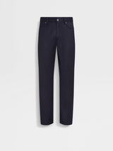 Navy Blue Stretch Cotton Roccia Jeans