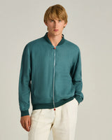 PURE LINEN JACKET WITH ZIP CORNFLOWER BLUE