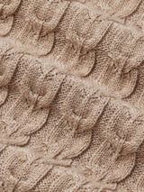 Beige Mélange Linen Cashmere and Silk Crewneck