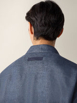 Indigo Cashmere Linen and Silk Overshirt