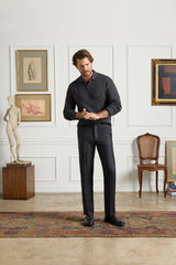 Devon Super 110s Serge Trouser - Dark Grey
