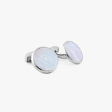Rotondo Guilloche Semi-Precious cufflinks with white mother of pearl