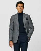 Light Gray Wool-Alpaca Glen Plaid Jacket