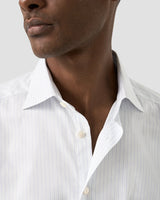 Striped Supima 120 Twill Shirt - Light Blue