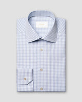 Check Supima 120 Shirt in Light Blue