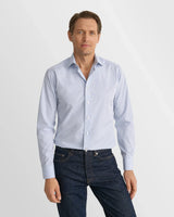 Check Supima 120 Shirt in Light Blue