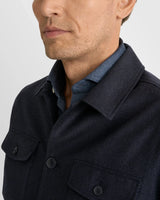 Dark Blue Wool Shirt Jacket