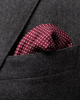 Red Polka Dots Silk Pocket Square