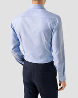 Light Blue Patterned Textured Twill Shirt