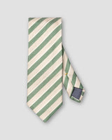 Light Green Striped Woven Linen Silk Tie