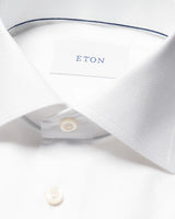 Slim Fit White Herringbone Signature Twill Shirt