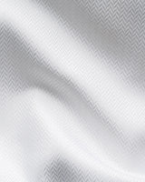 Slim Fit White Herringbone Signature Twill Shirt
