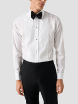 Fine Striped Bib Evening Shirt - White Contemporary
