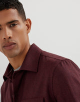 Virgin Wool Flannel Overshirt - Amaranth