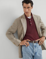 Cashmere knit polo shirt - AMARANTH