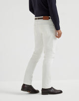 Snow Garment-dyed slim fit trousers in comfort cotton lightweight denim