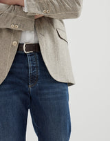 Comfort denim slim fit five-pocket trousers - Dark Denim