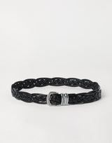Braided Calfskin Belt with Detailed Buckle and TIp