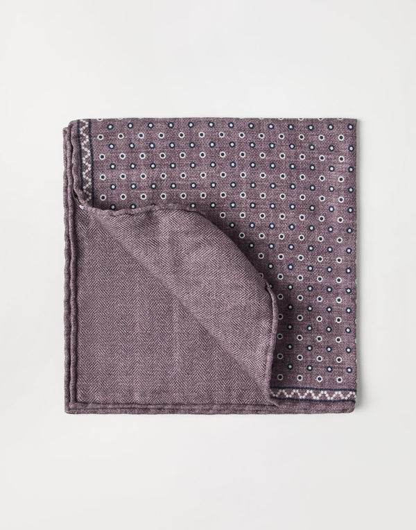 Silk Pocket Square Purple Geo