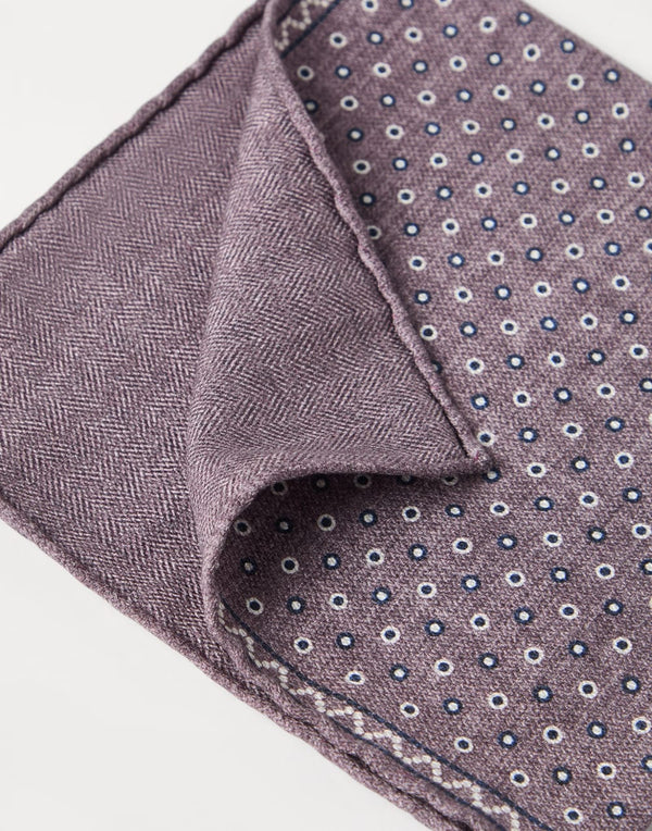Silk Pocket Square Purple Geo