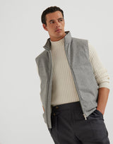 Bonded wool flannel down vest