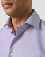Slim Lavender Micro Check Twill Shirt