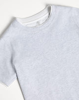 Light Grey Cotton jersey T-shirt with faux-layering