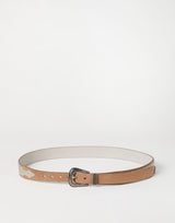 Two-tone reversed calfskin belt - Light Brown