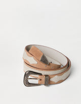 Two-tone reversed calfskin belt - Light Brown