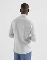 Silk and cotton jersey shirt with spread collar